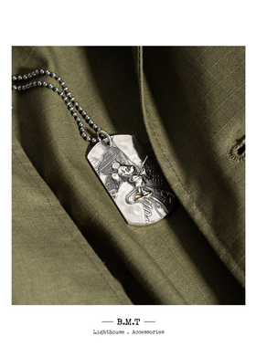 Blind Man Togs 日本手工古董银酒杯再制经典米奇18K金足点金项链