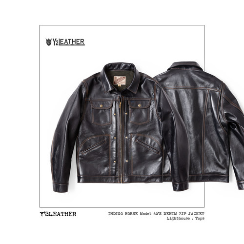 冬季限定 Y2 Leather 复古蓝染马皮夹克 从丹宁到皮革的蜕变
