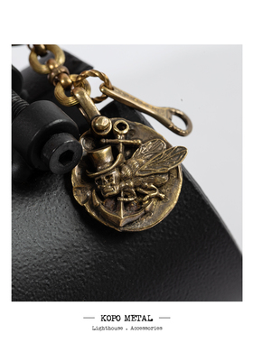 KOPO METAL Gentleman Fly Key Fob 匠人手作黄铜复古挂饰钥匙扣