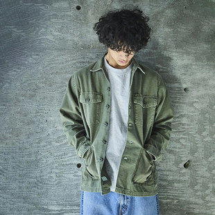复古水洗orSlow美式四袋衬衫夹克 日制纯棉绸缎面料 宽松短裁