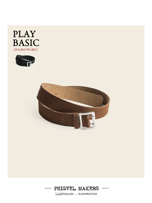 绒面牛皮双针皮带耐用轻量腰带