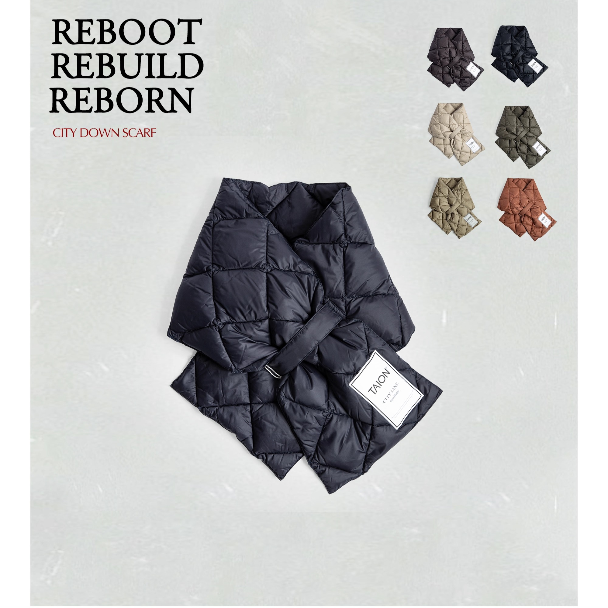TAION 小巧轻便温暖 800FP羽绒围巾 百搭男女款 情侣款  201CI2