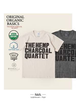 天然麻炭手染手绘限定有机T恤