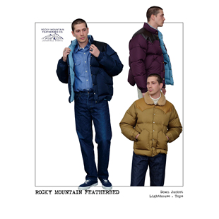 Rocky Mountain专注羽绒服鼎级经典拼皮羽绒服舒适保暖白鸭绒夹克