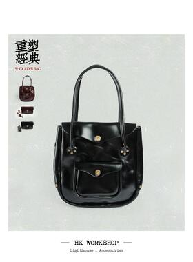 HK workshop 美国Horween牛皮复古斜挎包 原创手作男女手拎单肩包