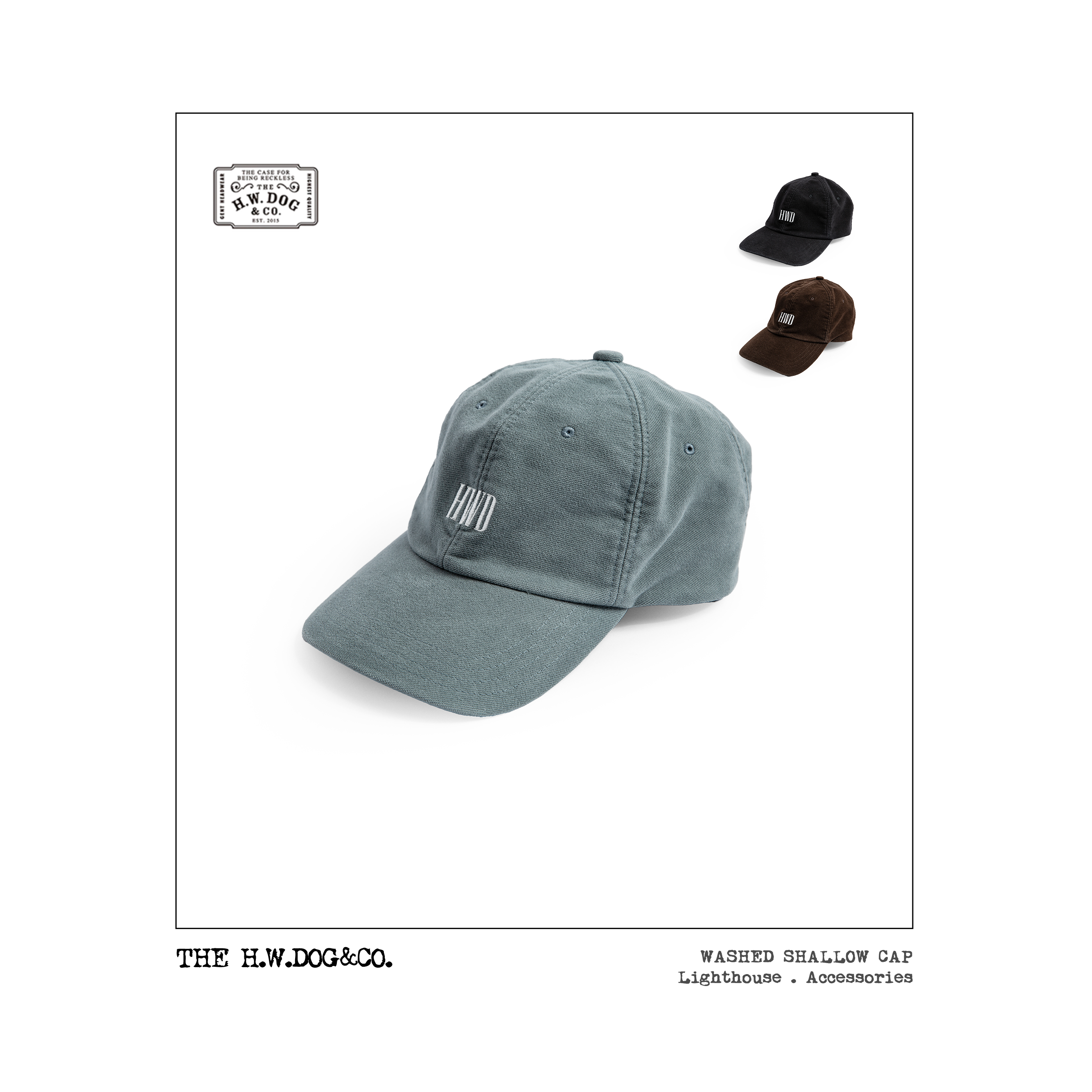 H.W.DOG六片式灯芯绒休闲帽 日本制 生物处理复古风 可调节搭扣帽