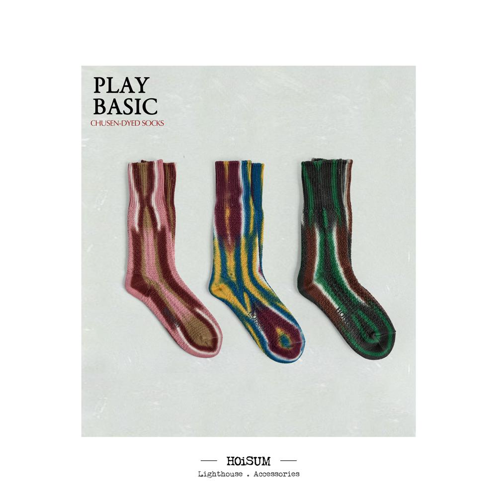 日本制 HOiSUM 足下点睛造型利器 传统注染上色 男女棉袜中长袜
