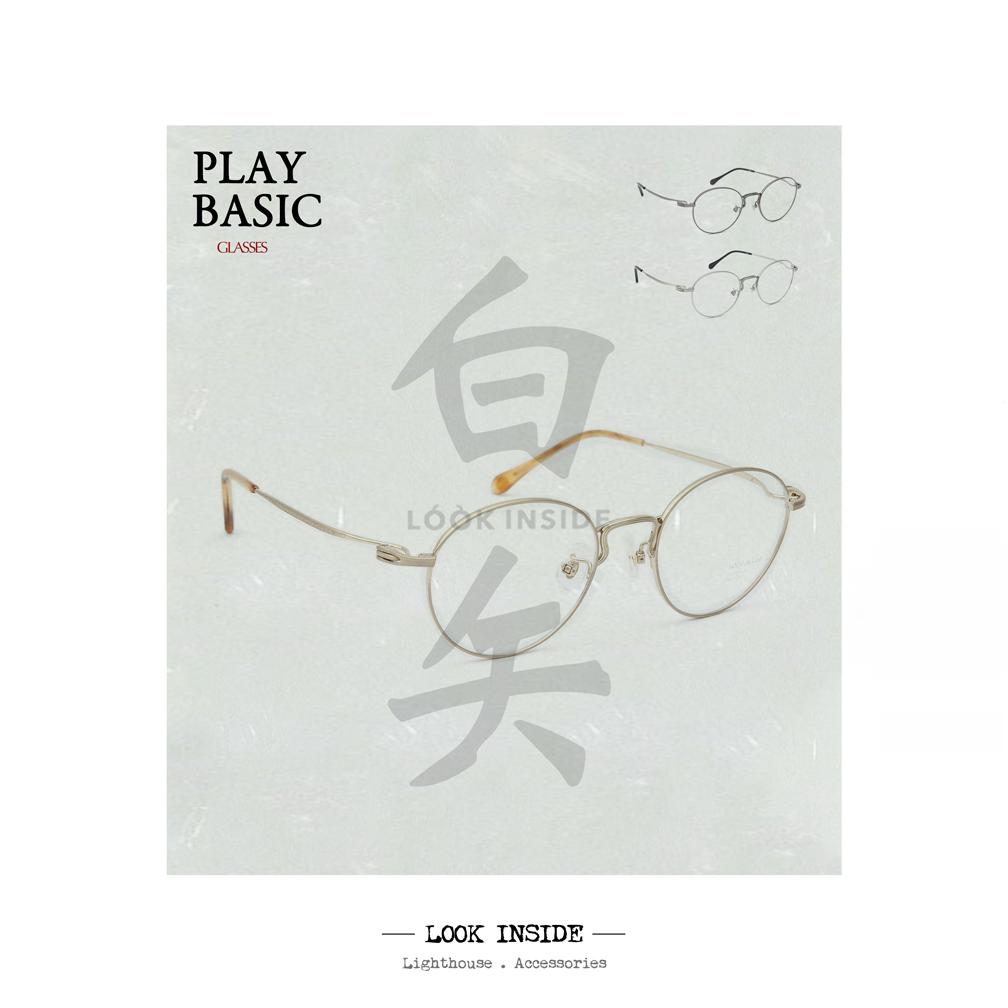 LOOK INSIDE 白矢全钛金属眼镜框架金银色可配近视男女大中小脸型