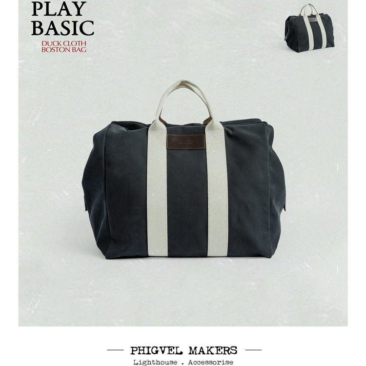 Phigvel Makers 大人品味复古波士顿包袋原创轻量帆布包DuckCloth