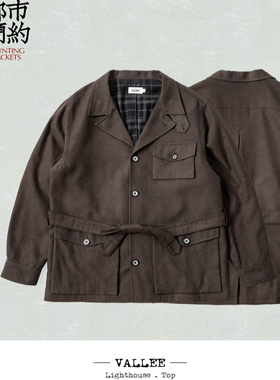 VALLEE 日本进口面料 经典法式复古多口袋猎装夹克 VE081