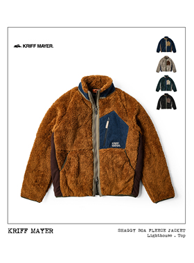 KRIFF MAYER秋冬回归款Shaggy Boa蓬松抓绒外套 撞色缝线男女同款