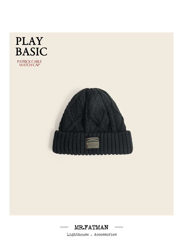 Mr.Fatman 手工风格针织扭花水手帽 蓬松透气男女羊毛冬帽