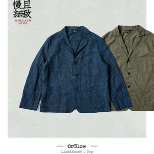 orSlow 夏季通风外套 高密棉混Typewriter轻凉工作夹克宽舒版