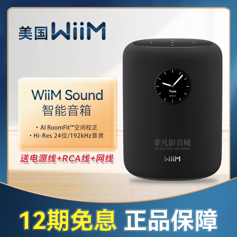 美国WiiM Sound智能蓝牙音箱高解析HIFI音响100W AI校正/立体声