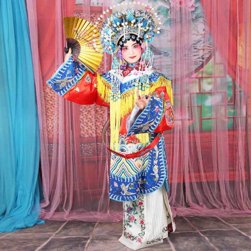京剧戏曲梅派贵妃醉酒镶边女蟒古装杨贵妃女蟒娘娘公主团凤女蟒袍