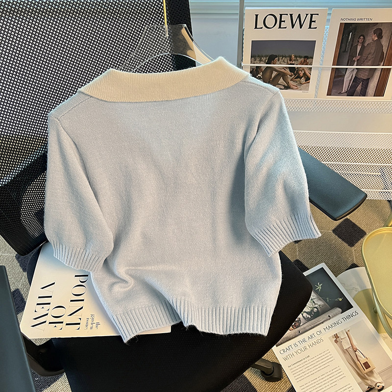 FOREIGN TRADE PRODUCES BIG BRANDS TO PICK UP LEAKS SMALL FRAGRANCE POLO NECK KNITWEAR WOMENS 2024 NEW FRENCH CHIC CROPPED TOPS
