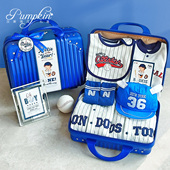 婴儿礼盒新生宝宝见面礼棒球运动蓝色高端送礼物品衣服A类童套装