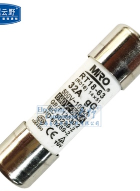 【高科美芯】 熔断器RO16 陶瓷保险丝RT18-63 圆筒帽型快速熔断