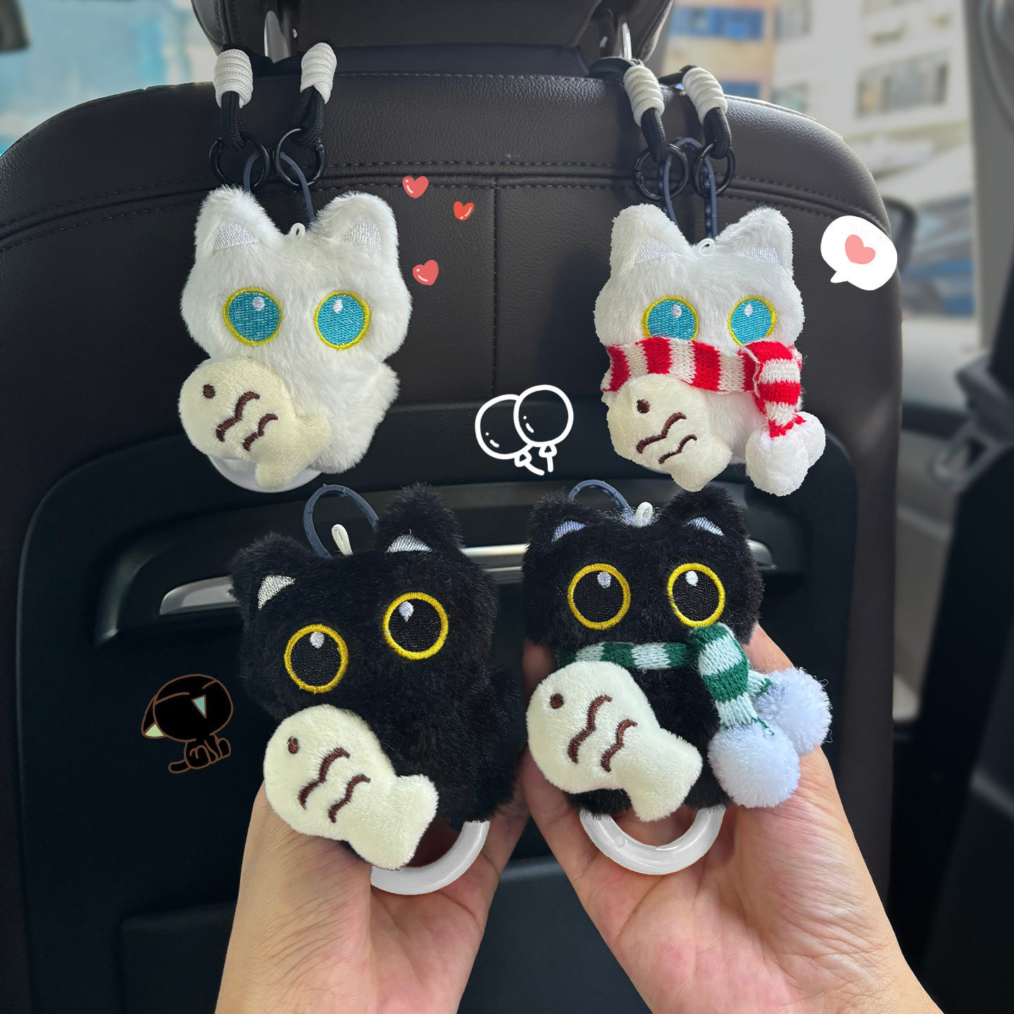 汽车后排挂钩椅背挂钩车内车载多功能挂钩车用可隐藏卡通座椅挂钩