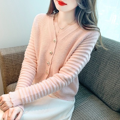 2026新款女装秋冬开衫毛衣学院风宽松中长款上衣针织外套