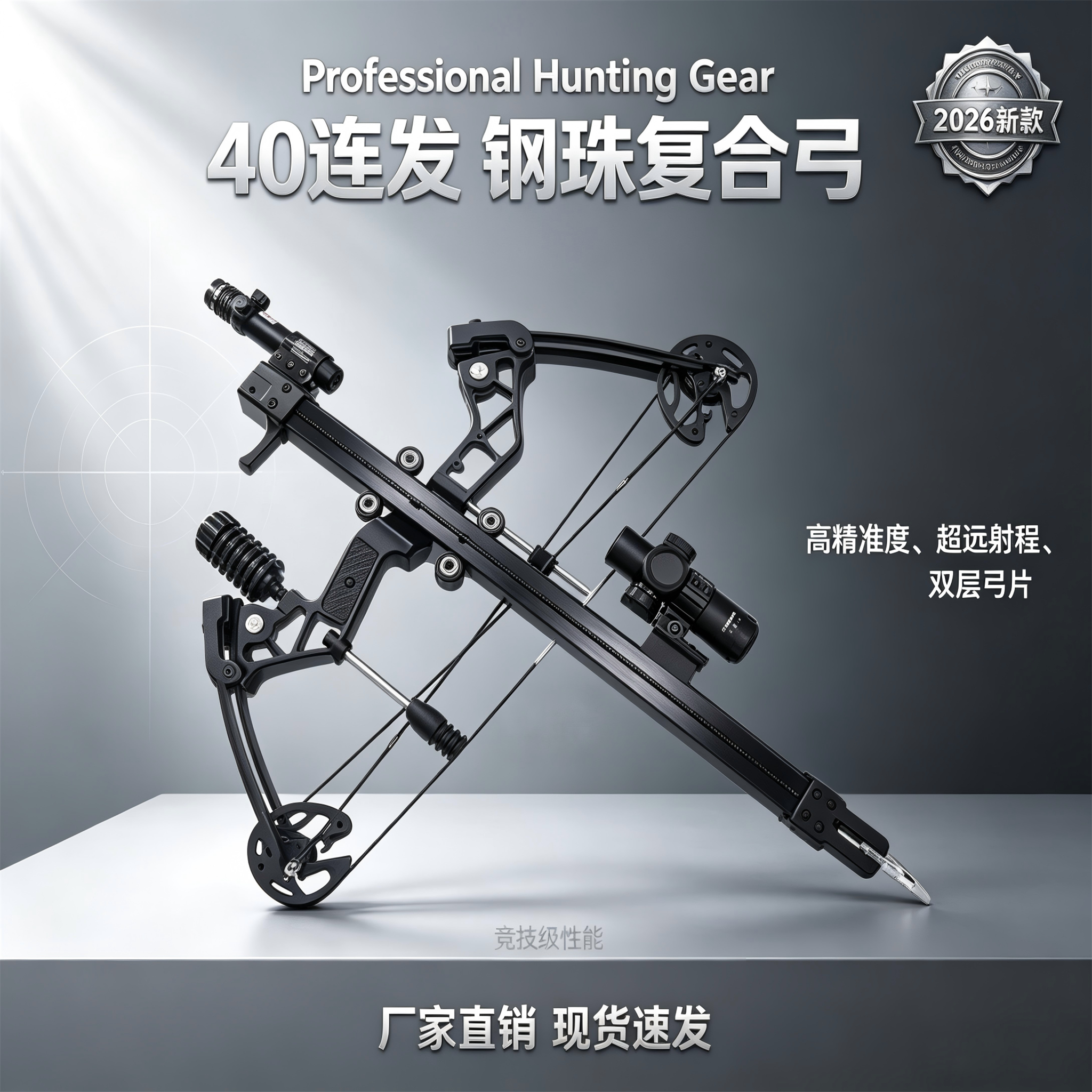 精准高精度威力大复合弓户外运动激光秃鹰连发全金属迷你野外