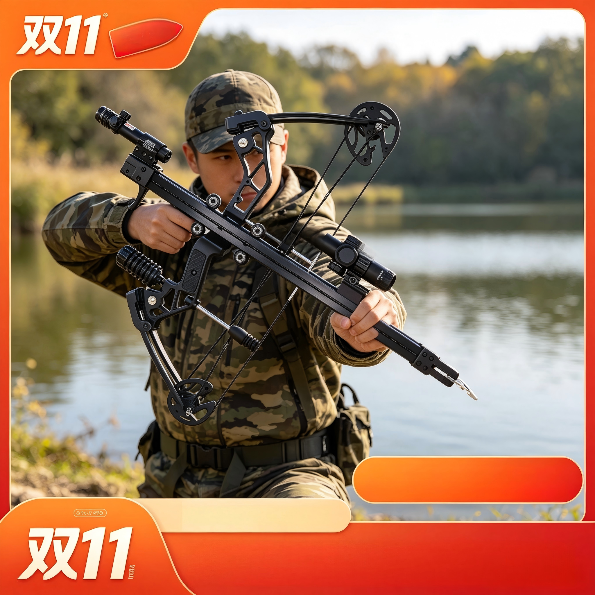 迷你野外激光连发全金属复合弓