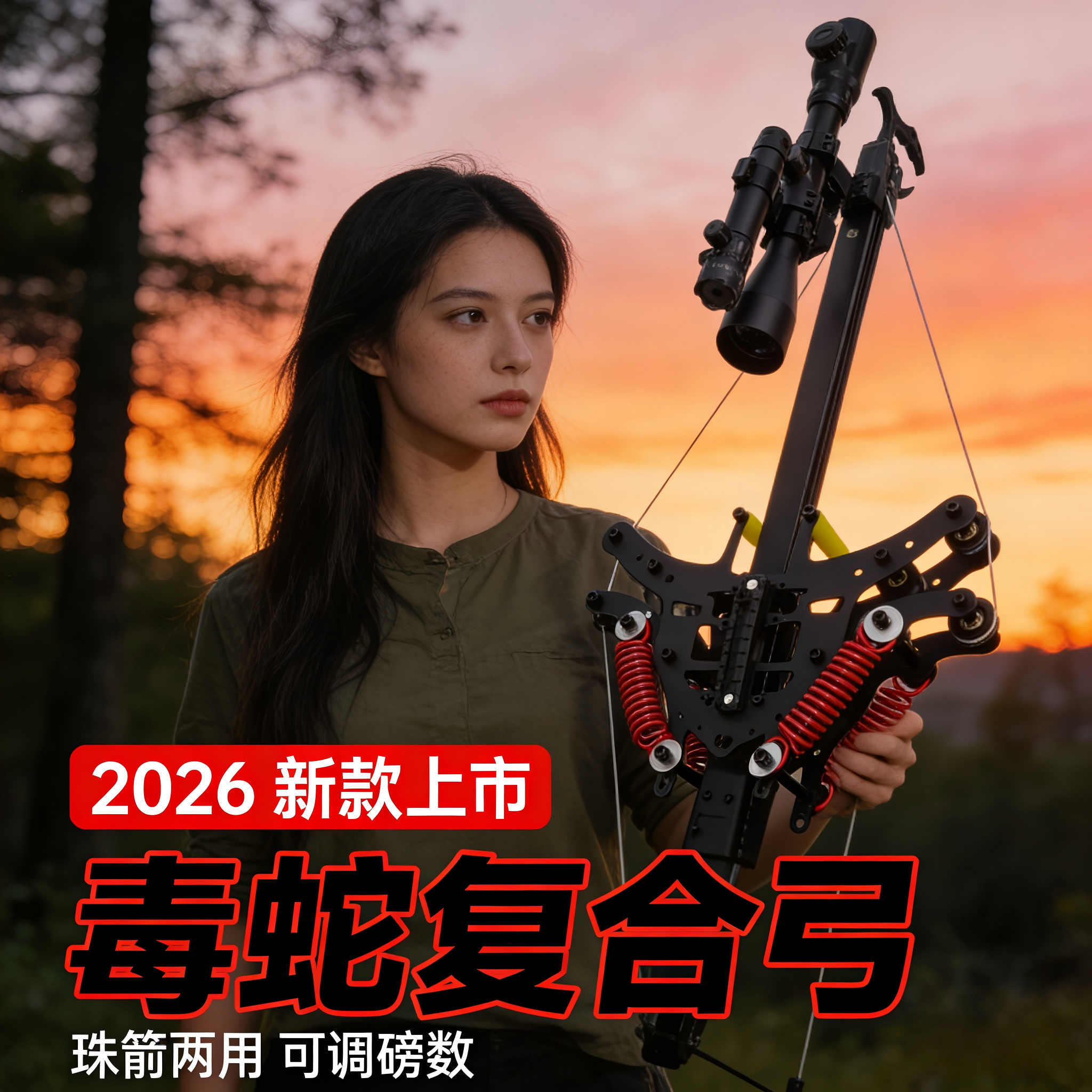 毒蛇复合弓2026新款40发射击两用瞄准激光连发箭钢珠成人户外精准