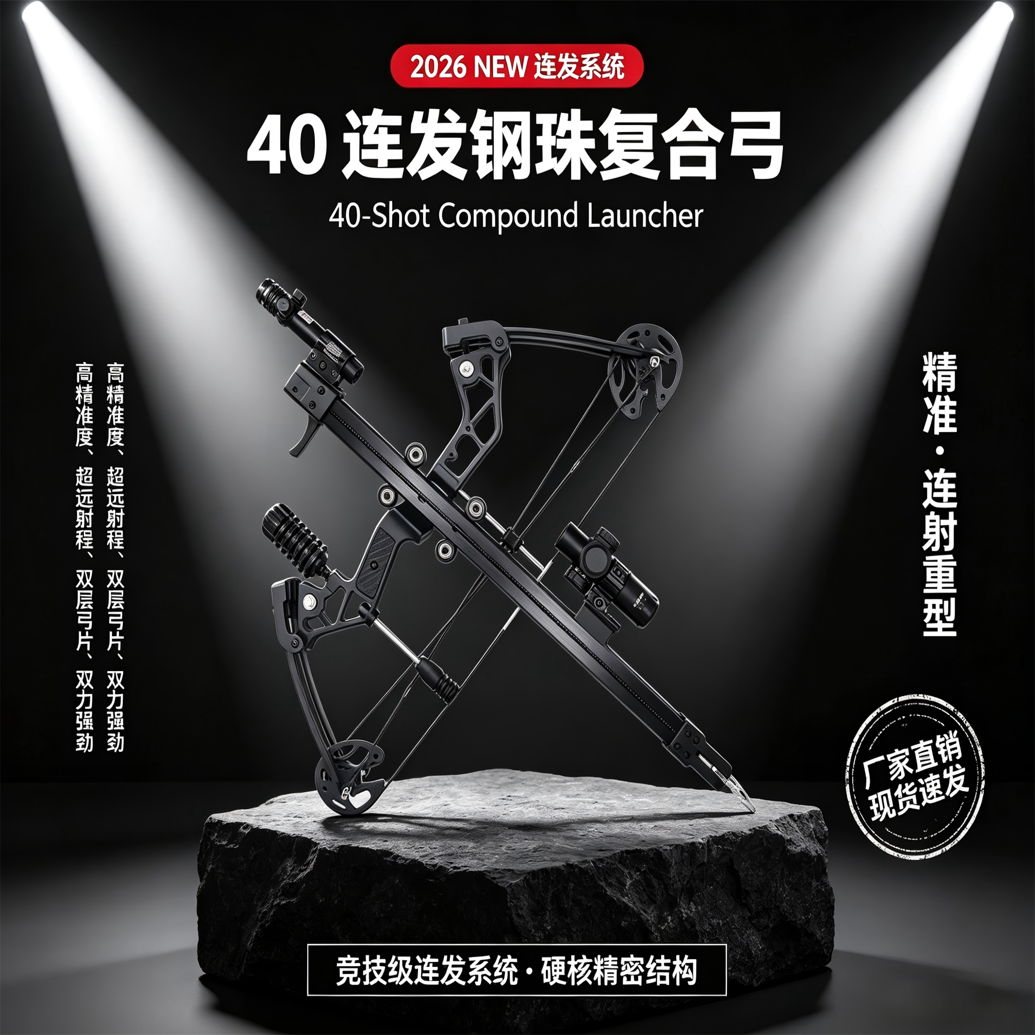 六代秃鹰激光瞄准40连发弹弓