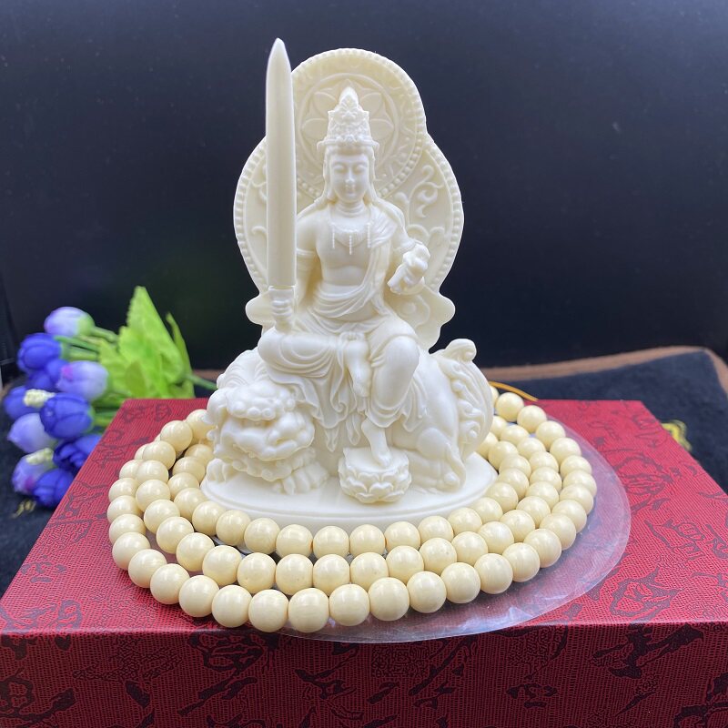 守护神本命佛文珠菩萨摆件车装饰