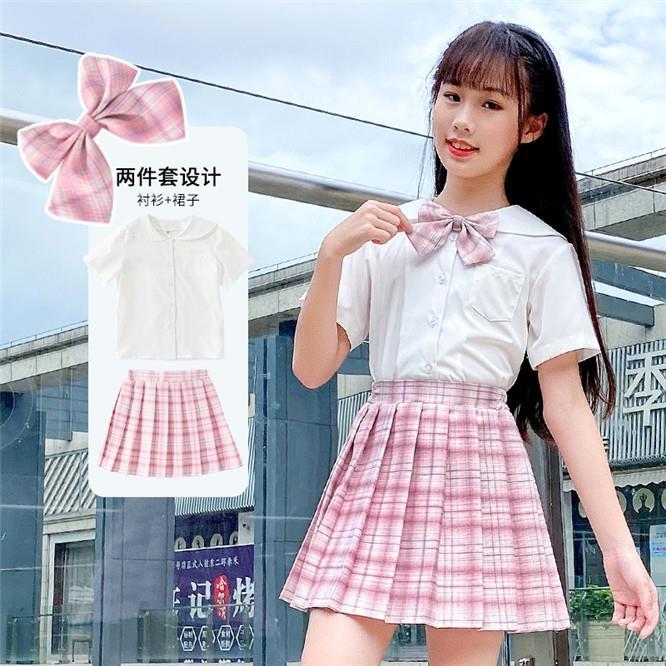 女童短裙洋气2025新款女孩水手服中大童学院风jk制服套装儿童夏装