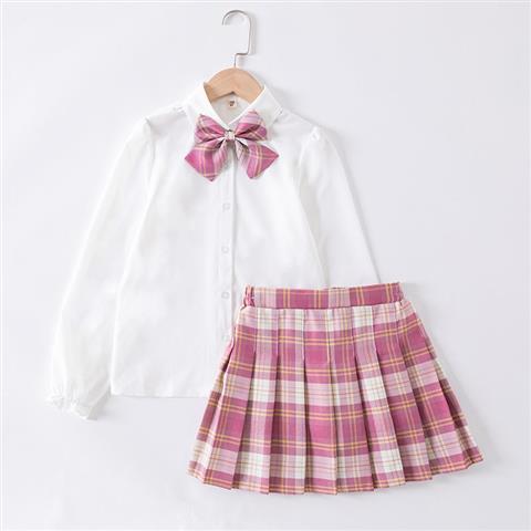 儿童jk制服套装春秋女童格裙日系小学生正版学院风女孩短裙中大童