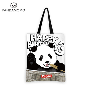 Pandamomo 奇一3岁生日款 原创可爱环保布包包单肩包 大熊猫提袋