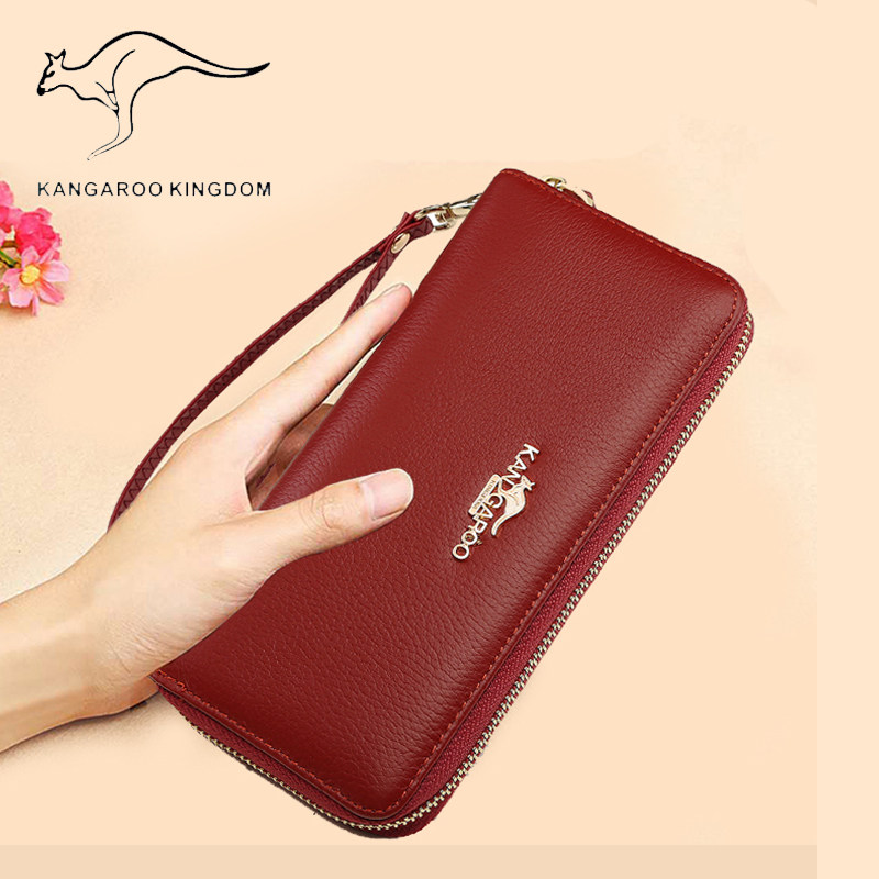 手拿女包皮夹钱包女长款时尚拉链钱夹真皮小手包女士2020新款牛皮