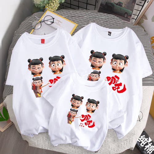 夏季纯棉一家三口亲子装