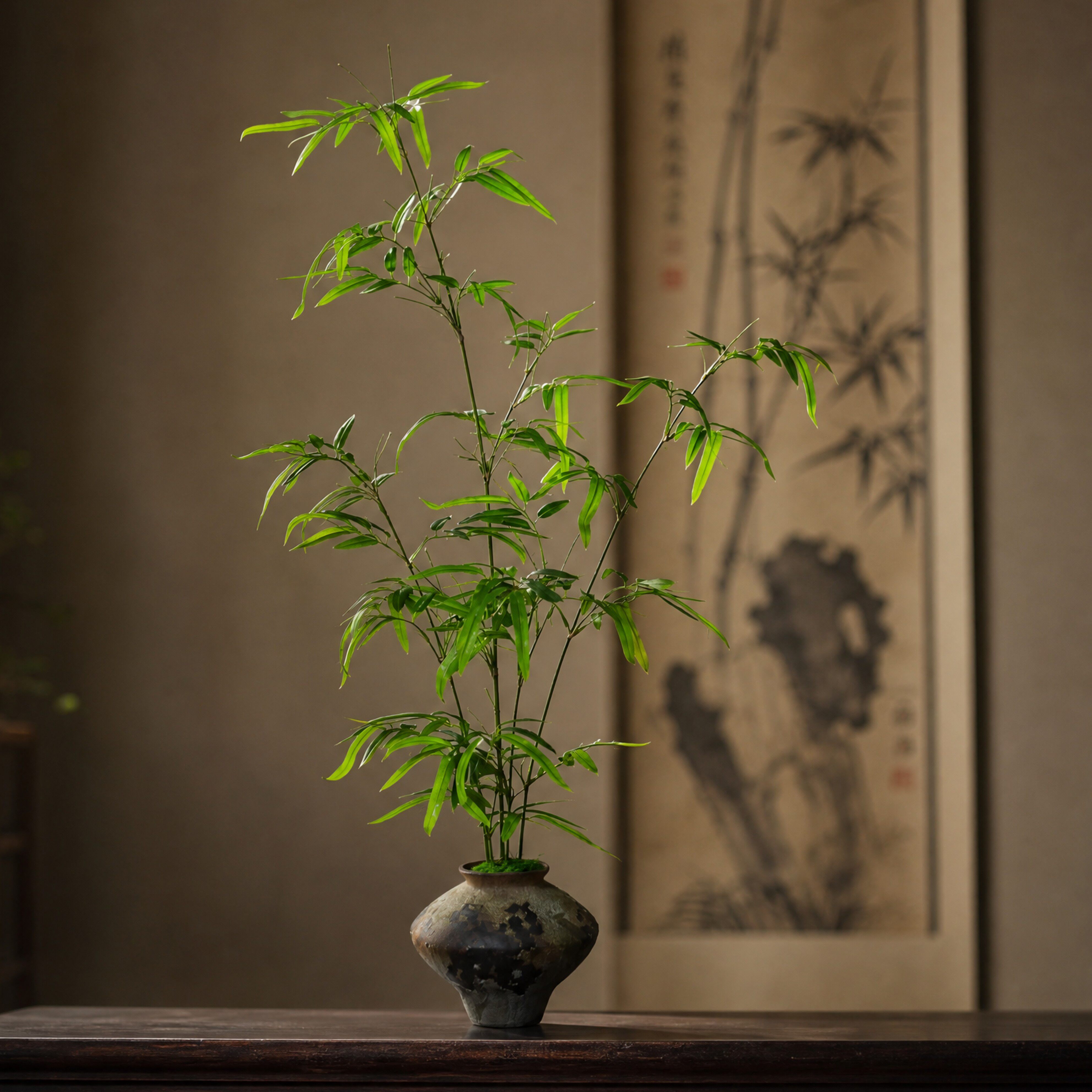 中式禅意仿真竹子盆景摆件
