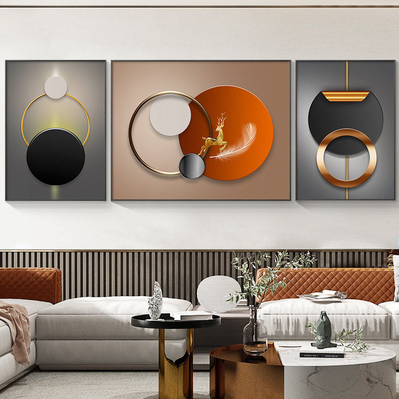 简约轻奢沙发背景墙新款挂画三联画2026壁画现代客厅装饰画北欧