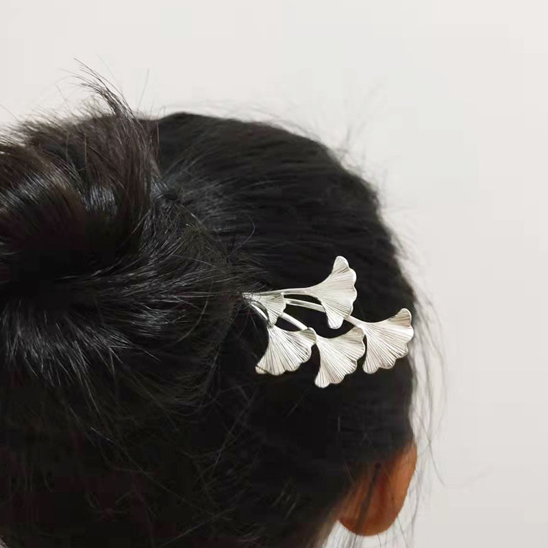 入梦原创手工s925纯银杏发簪子古风装汉服足s999盘发钗头饰礼品女