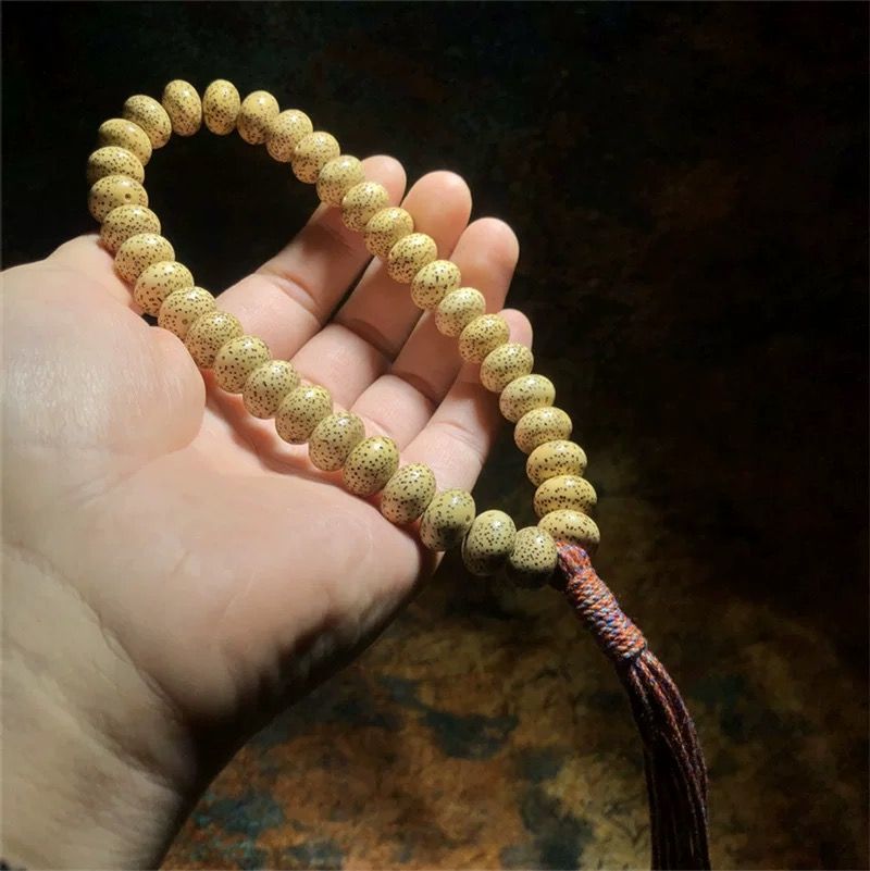 海南星月菩提原生态算盘苹果珠玄月手串36颗手持鸡油黄陈籽手链