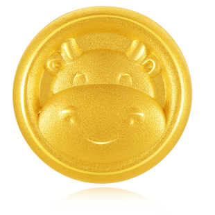 【中国黄金官方店】黄金挂坠圆形十二生肖属挂坠吊坠不含配链