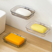 香皂盒壁挂免打孔透明沥水置物架家用浴室卫生间大容量洗衣肥皂盒