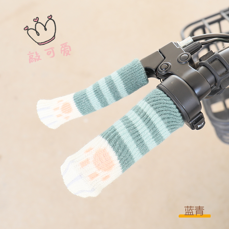冬季电动车手把套防滑保暖电瓶车三轮摩托通用车把套针织毛绒护手