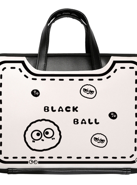 黑色小煤球苹果笔记本手提电脑包14寸macbookair卡通可爱女华为matebook14s d14 xpro电脑包小新air14手提包