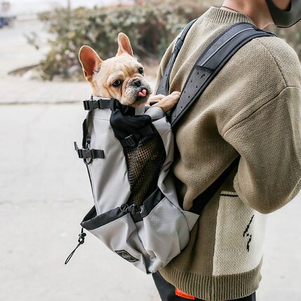 adjustable pet outdoor travel backpack dog carrier grench