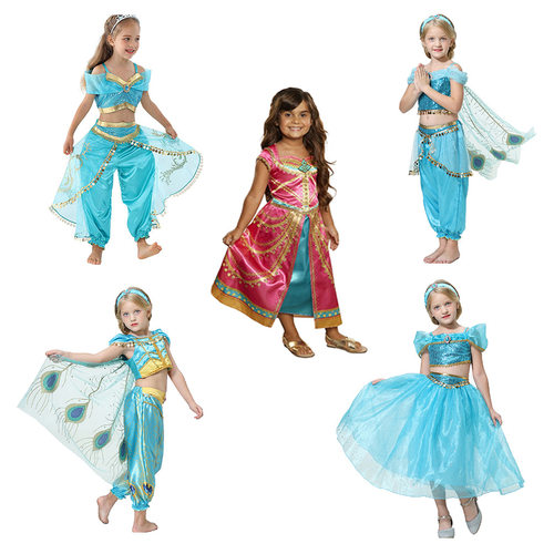 girl kids Jasmine Princess dress Halloween Aladdin costume