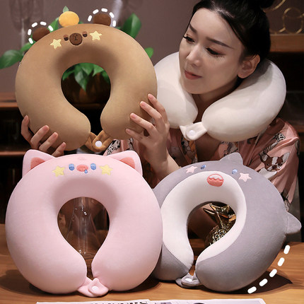 记忆棉U型枕护颈枕便携脖枕旅行颈椎枕头车载脖子靠枕睡觉专用女