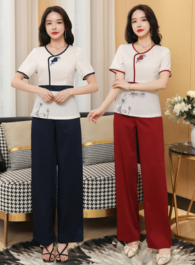 2022春夏spa养生会所足浴足疗技师服采耳水疗工衣 美容院工作服女