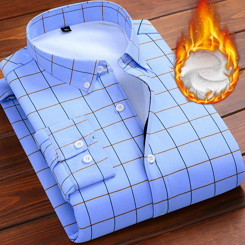 加绒加厚保暖衬衫衬衫