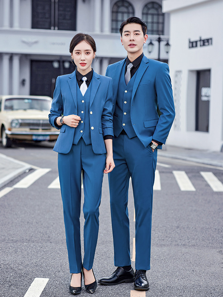 정장 남성 직업복 남녀 동형 예복 4S 매장 교사 영업부 가을 겨울 조끼 작업복 정장