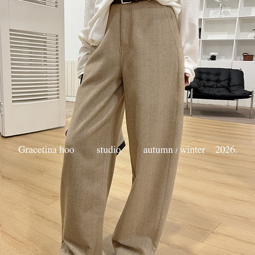 GRACETINA HOO-秋上新30羊毛法式羊毛肌理极简通勤高半身裙KA9172