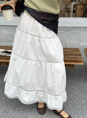 MADEIN OST-2026新款韩版时尚休闲法式蕾丝拼接量感半身裙91253